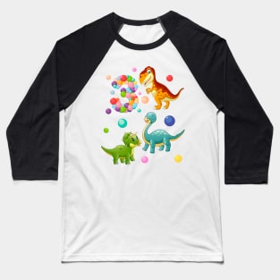 3rd Birthday Dinosaurs and bubbles Baseball T-Shirt